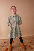 Vestido infantil floral con cuello camisero